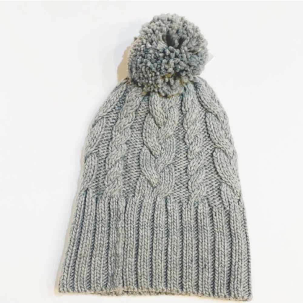 NWT - Michael Kors Grey Pom Pom Cable Knit Beanie - Picture 5 of 9